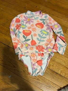 Carter's Girls' Floral Long-Sleeve Rashguard - Pink Multi